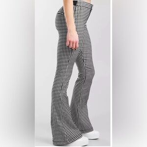 Shinestar Black and White Check Flare Pants. Large